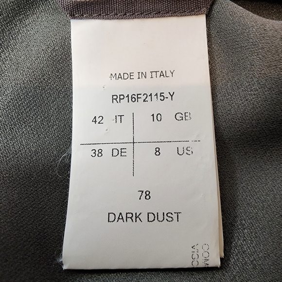 Rick Owens High Drape Neck Exposed Zipper Sleeveless Blouse Gray Dark Dust Sz 8 - Picture 6 of 10